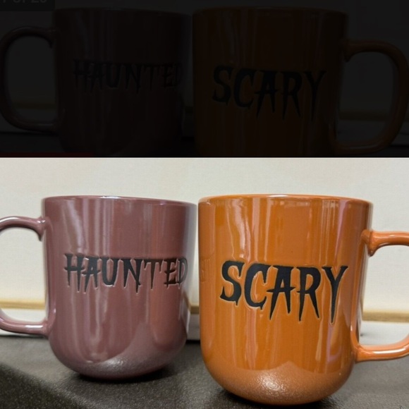 Ciroa Other - 🧡 2 matching mugs SCARY Metallic Orange Halloween Mug Wicked Ciroa like new